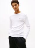 Alb Tricou Cu Maneca Lunga din Bumbac Organic  Barbati