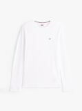 Alb Tricou Cu Maneca Lunga din Bumbac Organic  Barbati
