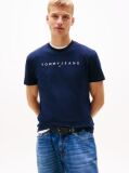 Blue Regular Logo Embroidery T-Shirt  Men