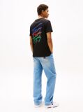 Negru Tricou Cu Grafic Logo Pe Spate  Barbati
