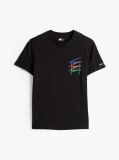 Negru Tricou Cu Grafic Logo Pe Spate  Barbati
