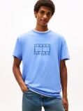 Blue Tricou Cu Guler Rotund Si Logo  Barbati