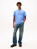Blue Tricou Cu Guler Rotund Si Logo  Barbati