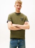 Verde Varsity Tricou Slim Cu Logo  Barbati