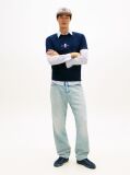 Blue Tricou Cu Guler Rotund Si Broderie Cu Logo Signature  Barbati
