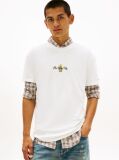 Alb Tricou Cu Guler Rotund Si Broderie Cu Logo Signature  Barbati