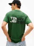 Verde Tricou Relaxat Din Jersey Cu Logo Pe Spate  Barbati