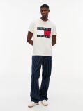 Bej Tricou Cu Guler Rotund Si Insigna Cu Steag  Barbati
