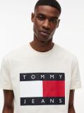 Bej Tricou Cu Guler Rotund Si Insigna Cu Steag  Barbati