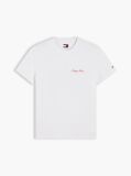 White Logo Flag Embroidery Peached T-Shirt  Men
