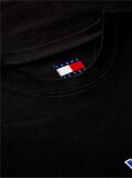 Negru T-Shirt Cu Guler Rotund Croiala Lejera Si Logo  Barbati