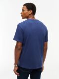 Blue T-Shirt Cu Guler Rotund Croiala Lejera Si Logo  Barbati