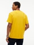 Galben T-Shirt Cu Guler Rotund Croiala Lejera Si Logo  Barbati