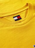 Galben T-Shirt Cu Guler Rotund Croiala Lejera Si Logo  Barbati