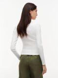 Bej Tricou Slim Cu Maneca Lunga Si Guler Riplat  Femei