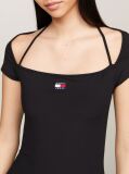 Negru Rochie Midi Bodycon Cu Insigna Tommy  Femei