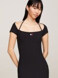 Negru Rochie Midi Bodycon Cu Insigna Tommy  Femei