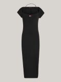 Negru Rochie Midi Bodycon Cu Insigna Tommy  Femei