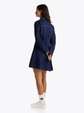 Blue Pleated Denim Mini Shirt Dress  Women