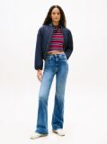 Denim Jeansi Skinny Cu Talie Inalta Si Picior Evazat  Femei