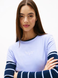 Blue Tricou Slim Din Jersey Cu Logo  Femei