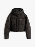 Negru Geaca Puffer Alaska Croiala Scurta Cu Umplutura Din Puf  Femei
