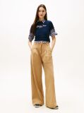 Blue Essential Tricou Rib Slim Cu Logo  Femei