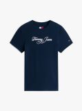 Blue Essential Tricou Rib Slim Cu Logo  Femei