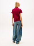 Roz Essential Tricou Rib Regular Cu Logo  Femei