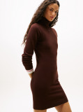 Maro Rochie Pulover Slim Midi Cu Guler Inalt  Femei