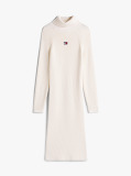 Alb Rochie Pulover Maxi Relaxata Cu Emblema Tommy Badge  Femei