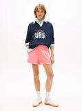 Roz Pantaloni Scurti Relaxati Din Bumbac Suede Cu Logo  Femei
