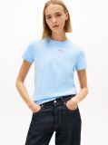 Blue Tricou Cu Guler Rotund Si Logo  Femei