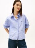 Blue Camasa Cropped Metalica Oversized  Femei