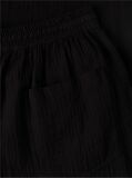 Negru Pantaloni Largi Cu Textura Plisata  Femei