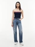 Denim Vintage Blugi Drepti Cu Croiala Slim Talie Medie  Femei