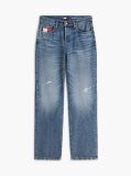 Denim Vintage Blugi Drepti Cu Croiala Slim Talie Medie  Femei