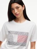 White Rhinestone Logo Jersey Relaxed T-Shirt  Women
