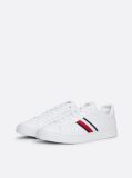 White Leather Signature Tape Court Trainers  Men