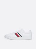 White Leather Signature Tape Court Trainers  Men