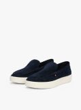 Blue Mocasini Slip-On Din Piele Intoarsa Cu Semnatura Brandului  Barbati