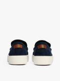 Blue Mocasini Slip-On Din Piele Intoarsa Cu Semnatura Brandului  Barbati