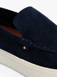 Blue Mocasini Slip-On Din Piele Intoarsa Cu Semnatura Brandului  Barbati
