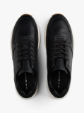 Negru Sneakers Hibrid Din Piele Cu Talpa Fine Cleat  Barbati