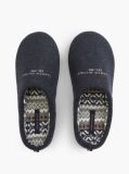 Blue Logo Embroidery Felt Slippers  Men