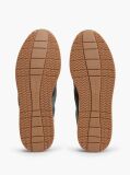Blue Leather Mixed Texture Trainers  Men