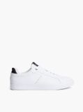 White Lightweight Cupsole Trainers With Leather  Men
