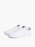 White Lightweight Cupsole Trainers With Leather  Men