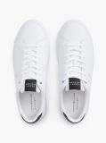 White Lightweight Cupsole Trainers With Leather  Men
