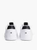 White Lightweight Cupsole Trainers With Leather  Men